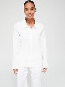 Calvin Klein Pure Cotton Button Down Sleep Shirt - White