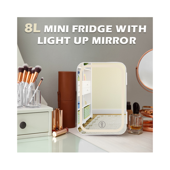 8l mini tabletop fridge for caravan bedroom workshop light up mirror
