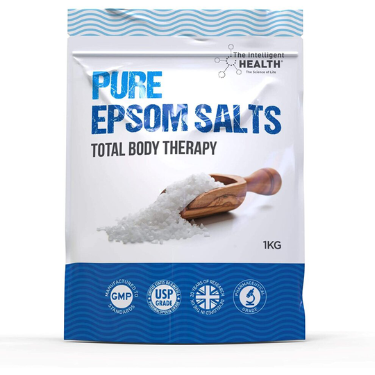 Pure Epsom Salts | Magnesium Sulphate Bath Salt | 1 Kg Pack by The Intelligent Health | Ideal for Relieving Sore Muscles | Reduces Inflammation