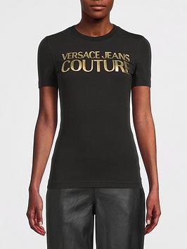 Versace Jeans Couture Metallic Logo T-Shirt - Black/Gold