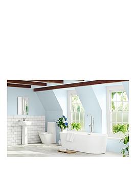 Mode Bathrooms By Victoria Plum Tate Contemporary Thin Edged Freestanding Bath Suite With Close Coupled Toilet And Basin 1780 X 800