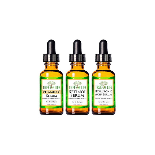 Anti Aging Serum 3-Pack for Face - Vitamin C Serum, Retinol Serum, Hyaluronic Acid Serum - Face Serum Full Regimen