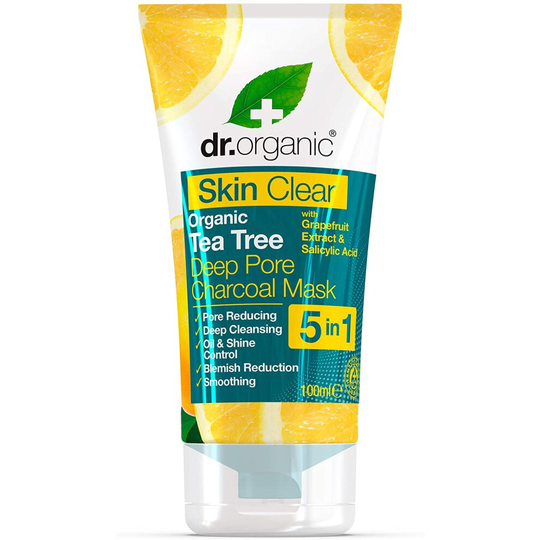 DR ORGANIC Skin Clear Deep Pore Charcoal Mask, 100ml
