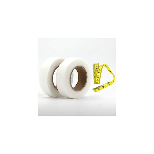 2 Pack 55 Yard 25mm Wonder Web Hemming Tape Hem Tape Adhesive Fabric Fusing Iron-on Tape with Measure Tape color may vary