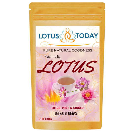Lotus Tea Relax Herbal Tea with Lotus Flower and Tulsi 21 Tea Bags