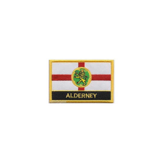 Alderney Channel Islands Flag Embroidered Patch Badge - Sew or Iron on