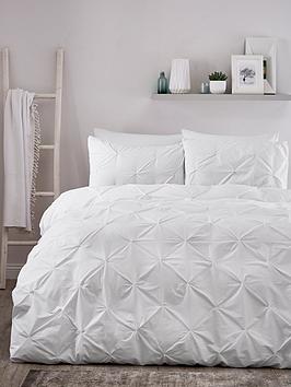 Serene Lara Single Duvet Cover And Pillowcase &Ndash; White