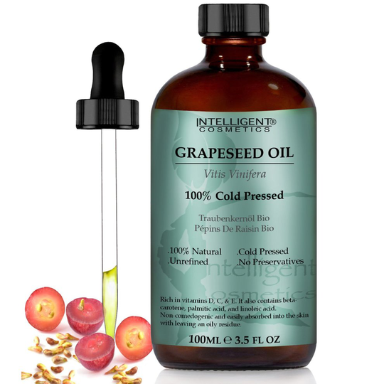 GRAPESEED OIL 100ML, 100% Cold Pressed Unrefined, Organic, Pure & Natural. Skin Care Facial Oil, Anti Ageing, Tightens & Shrinks Large Pores, Acne...