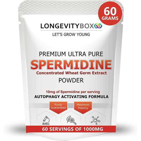 60g Ultra Pure Spermidine Supplement - 10mg Wheat Germ Extract - 60 Days Supply - 99% Pure with Maximum Absorption and 3rd...