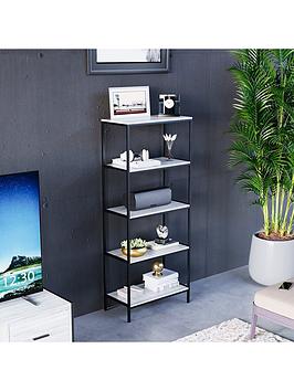 Vida Designs Brooklyn 5 Tier Bookcase - Grey Oak