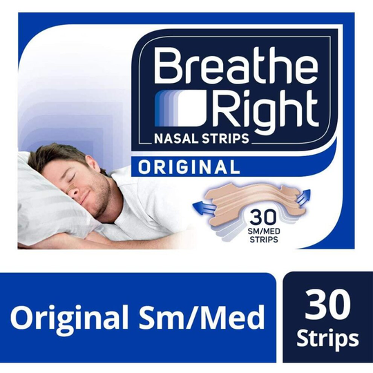 Breathe Right Snoring Congestion Relief Nasal Strips Sm/Med 30 Strips
