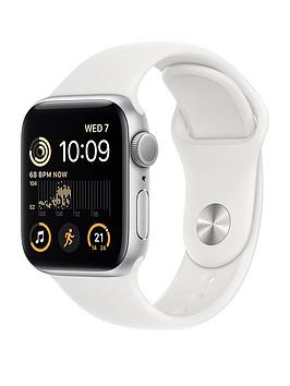 Apple Watch Se (Gps, 2022), 40Mm Silver Aluminium Case With White Sport Band