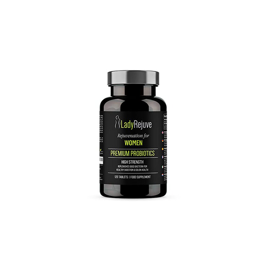 LadyRejuve Premium Probiotics | 120 Vegan Tablets | 10 Billion CFU - Specially Formulated Probiotic Supplement for Women | Supports Digestiv