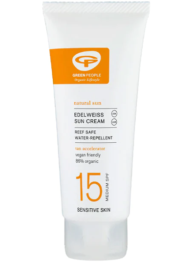 Green People Edelweiss Sun Cream SPF15 with Tan Accelerator Travel 100ml