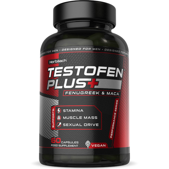 Testofen PLUS | 60 Vegan Capsules | Performance Enhancing Supplement | Fenugreek Extract & Maca | by Horbaach