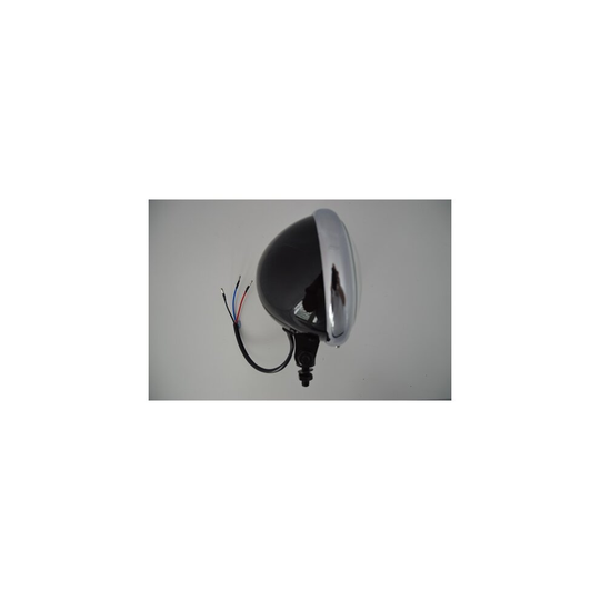 5.75" Motorcycle Headlight Black Chrome Steel Bottom Mount