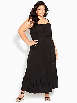 City Chic Tropical Escape Maxi Dress - Black