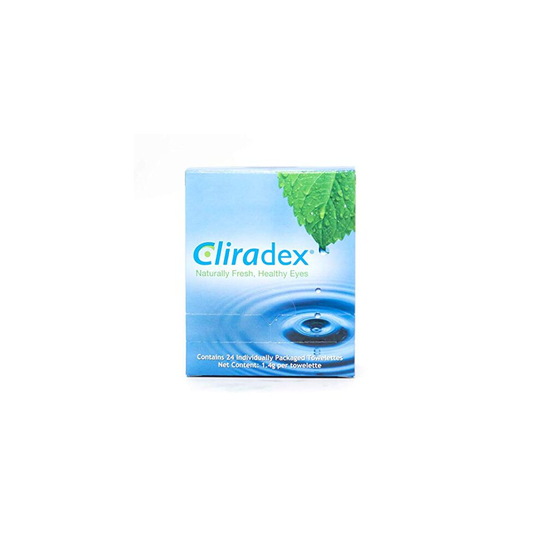 Cliradex Towelettes - Natural Face, Eyelash & Eyelid Cleanser - Wipes for Demodex, Blepharitis, Mgd and Red Ir