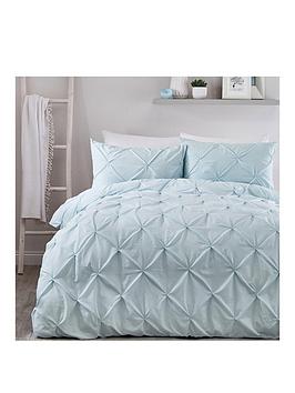 Serene Lara Single Duvet Cover And Pillowcase Set &Ndash; Duck Egg