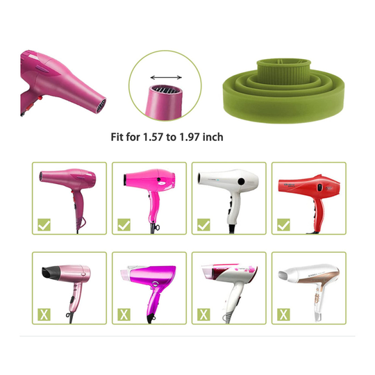 (Green) Universal Hair Dryer Diffuser Cover for Curly Hair