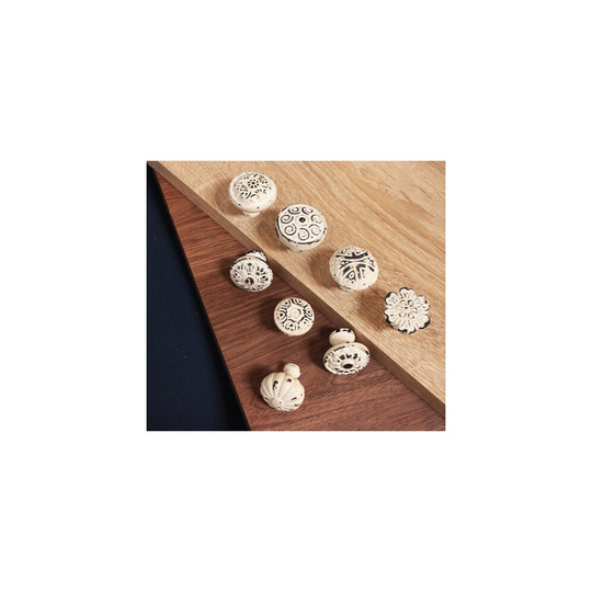 (421) White Cast Iron Cupboard Knob Chest Drawer Round Handle Wardrobe Cabinet Pull