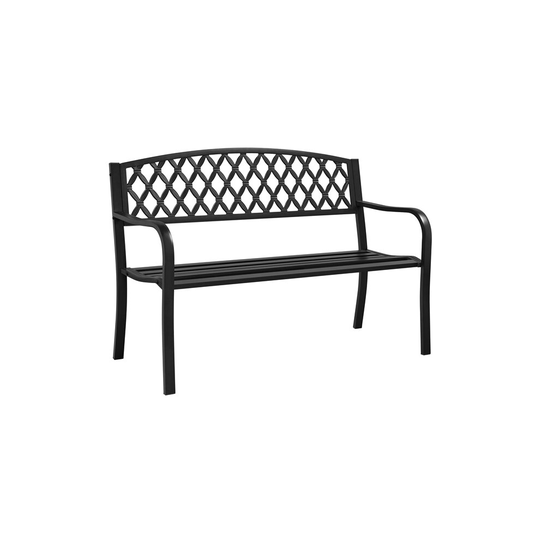 Yaheetech Outdoor Park Garden Bench Patio Iron Metal Bench, Black