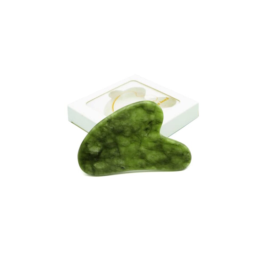 LEXBOO Gua Sha for Skin Care-Natural Gua Sha Stone Face Massager-Green Guasha for Neck Pain Relief- Perfect gua sha Tools Anti-Wrinkle, Anti-Agin