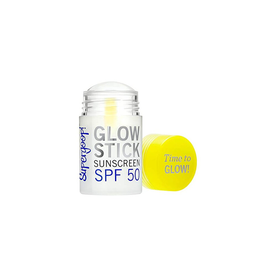 Supergoop! Glow Stick SPF 50, 1.23 oz - Dry Oil Sunscreen Stick for Face & Body - Brightens & Hydrates for a Healthy Glow - Mess-Free, Travel-Friendly