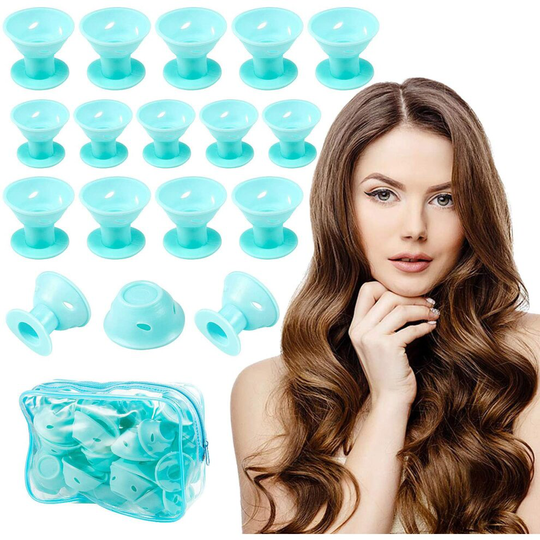 Joeyer 40 Pcs Magic Silicone Hair Curlers Soft Curlers Set, 20 Pcs Large+20 Pcs Small - No Heat No Clip Long Short Hair Care Free DIY Sleep Styling