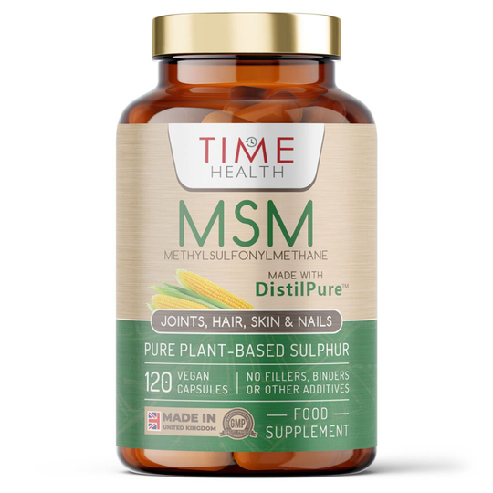 DistilPure MSM - Plant-Based Sulphur 1000mg Capsules - UK Manufactured - Zero Additives - Pullulan