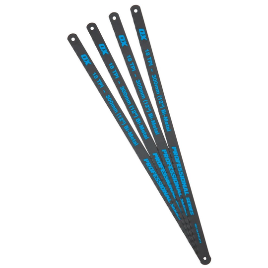 OX Pro High Tension Hacksaw Blades 300mm 32TPI - 4 Pack