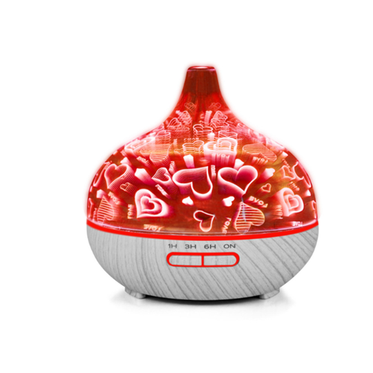 400ml Aroma Diffuser Humidifier 3D Colorful Love Aromatherapy Night Light Household Ultrasonic Diffuser