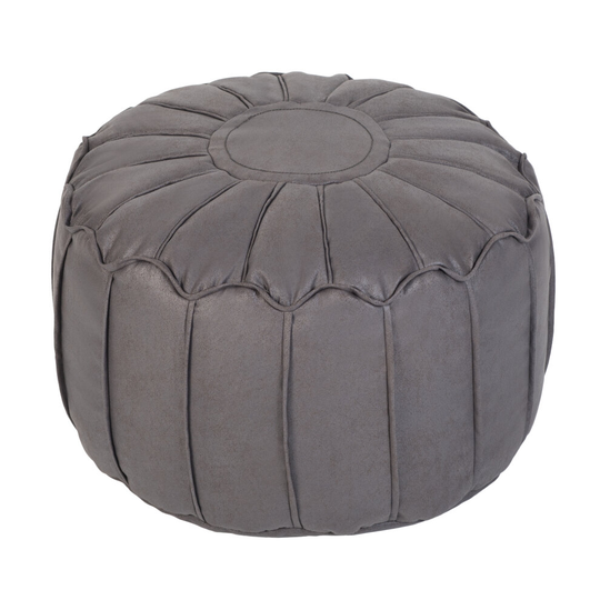 (Charcoal) Bean Bag Footstool Pouffe Seat | BeanBag Foot Rest Stool | Ready Filled Faux Leather | Soft Comfortable Relaxing Living Room Furniture