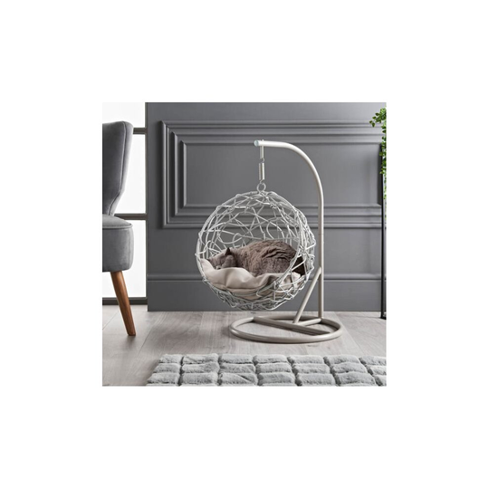 Pets Hanging Egg Chair With luxury cushion perfect place to relax-Grey