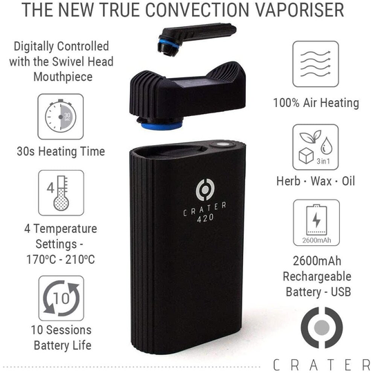 CRATER 420 Portable vaporizer convection dry herb vape