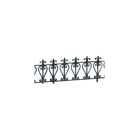 MYGARDEN The louvre Border Fence Set | Cast iron Effect | Flexible Polypropylene Border Fencing | Small Metal Garden Border Fence | 4 Pieces | 610 x