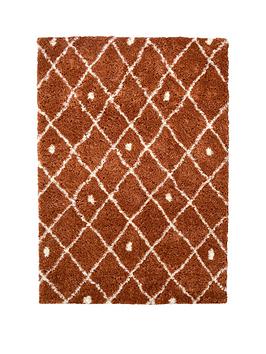 Very Home Snug Diamonds Rug - Terracotta