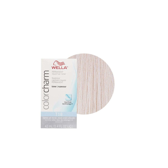 Wella T18 Color Charm Permanent Liquid Hair Toner - Lightest Ash Blonde