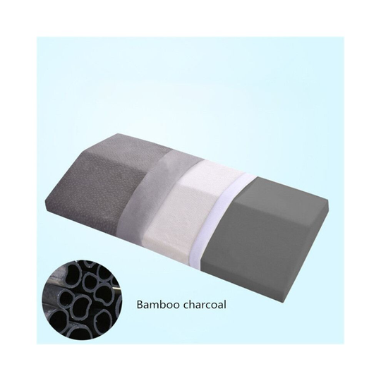 (Bamboo Charcoal Gray, 60*24*4cm/23.6*9.4*1.6in) Lumbar Support Wedge Pillow Memory Foam Bed Cushion Sleeping Waist Leg Elevation