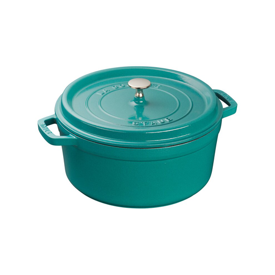 STAUB 26cm Round Cast Iron Cocotte Mint Green