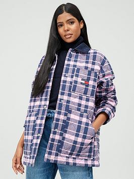 Tommy Jeans Quilt Check Plaid Overshirt - Multi
