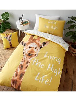 Catherine Lansfield Giraffe Duvet Cover Set - Yellow