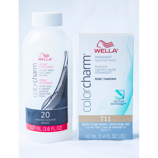 (T11 With 20 Vol Developer) WELLA TONER T10,T11,T14,T15,T18,T27,T28,T35,050 OPTION OF 20 VOL DEVELOPER
