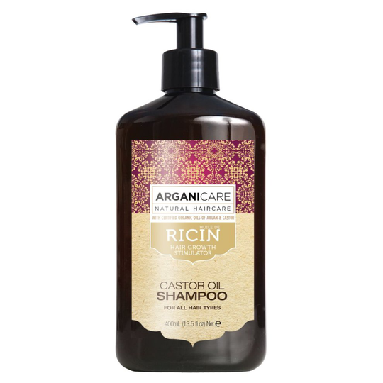 Arganicare Castor Oil Shampoo, Hair Growth Stimulator with Certified Organic Argan and Castor Oils. 400ml