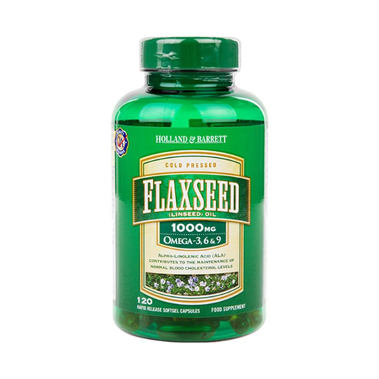 Holland & Barrett Flaxseed Linseed Oil 1000mg Capsules 120's
