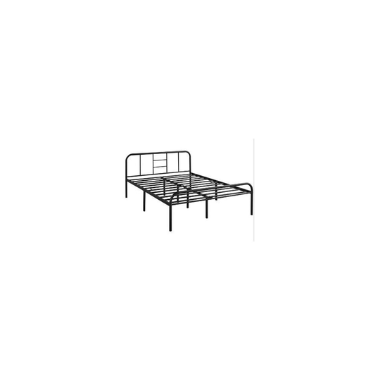 (White, Double) Yaheetech Metal Bed Frame Iron Bed Foundation