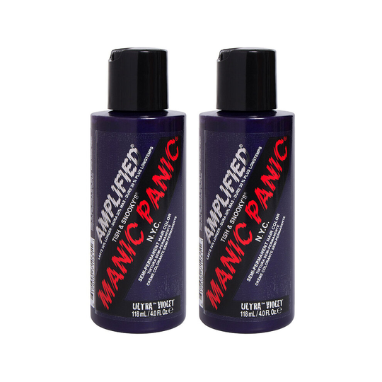 (Ultra Violet, Twin Pack) Manic Panic- Amplified Creme Vegan Cruelty Free Semi-Permanent Hair Colour, Amplified Colour Lasts 30% Longer Than Regular D