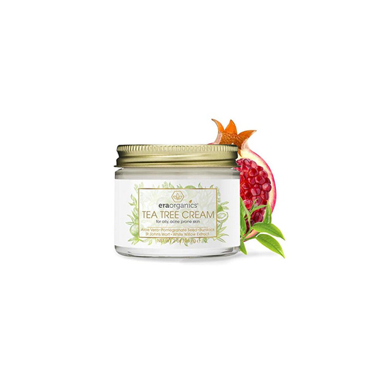 Era Organics Tea Tree Oil Face Cream - For Oily, Acne Prone Skin, Extra Soothing & Nourishing Non-Greasy Botanical Facial Moisturizer with 7X Ingredie
