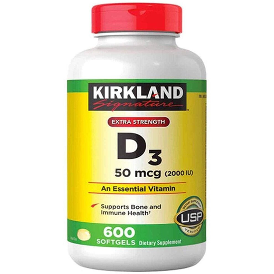 Kirkland Signature Maximum Strength Vitamin D3 2000 I.U. 600 Softgels, Bottle Personal Healthcare / Health Care