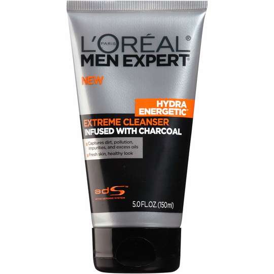 L'Oreal Paris Skincare Men Expert Hydra Energetic Facial Cleanser with Charcoal for Daily Face Washing 5 fl. oz.